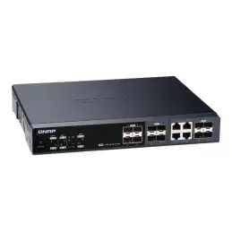 QNAP - Commutateur - Géré - 8 x 10 Gigabit SFP+ + 4 x combo 10 Gigabit SFP+ - RJ-45 - de bureau, Monta... (QSW-M1204-4C)_5